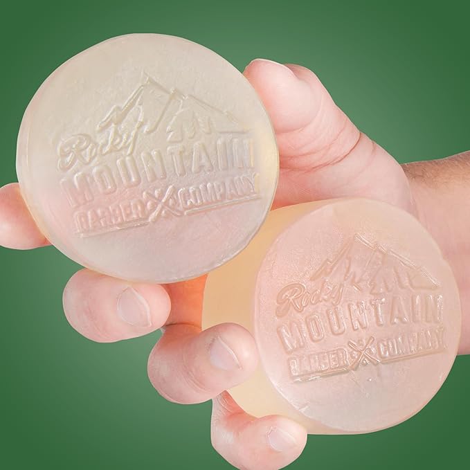 Men’s All-in-One Shampoo & Body Soap Bars – Extra Thick 1.6” Glycerin Hair & Body Soap - 2 Soap Bars - Pacific Pine Scent - with Oat Protein & Black Pine Essential Oil - Made in USA - 14.5 oz