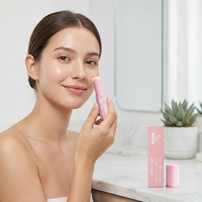 PDRN Pink Collagen Volume Multi Balm | All In One Volufiline, PDRN, NAD Stick for Youthful-Looking, Helping Look of Fine Lines, Firming Care, Anti-Aging Care | For Under-Eyes, Neck, Forehead (1pc)