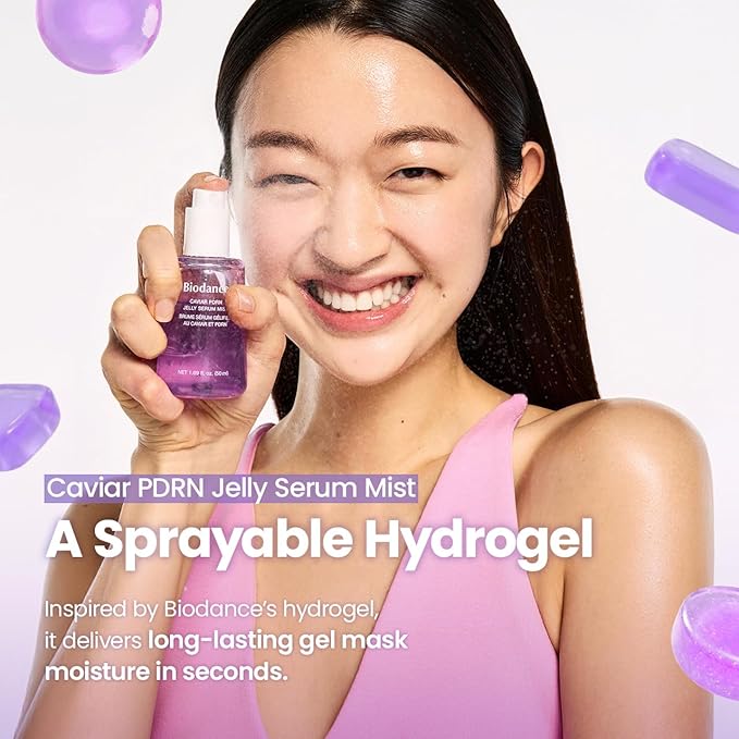 BIODANCE Caviar PDRN Jelly Serum Mist, Hydrating Face Mist, Revitalizing & Radiance Face Spray with Caviar & PDRN, Sprayable Hydrogel, Travel Essentials for Women, Korean Skin Care | 1.69 fl.oz