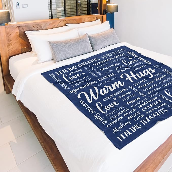 Warm Hugs Healing Blanket, Get Well Gifts for Women Men | Cancer Care, Get Well Soon Gift for Women Friend, Sympathy Inspirational Blanket, Soft Comfort Throw Blankets 50"x 60"