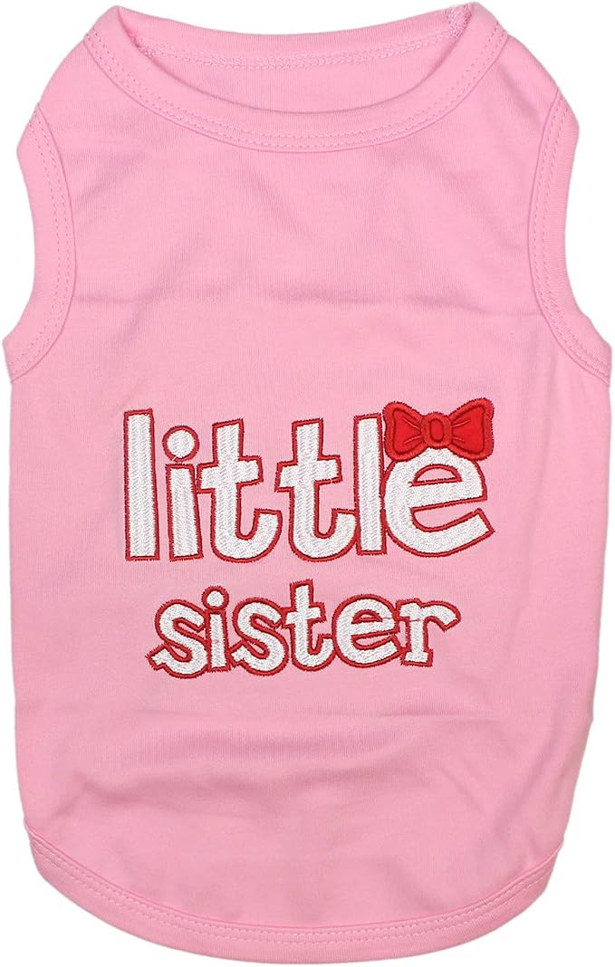 Parisian Pet Dog Shirt - 100% Cotton Shirts for Medium Dogs - Pink Sleeveless Girl Pet Clothes - Lightweight and Breathable Puppy Clothes - Stretchy Dog Apparel for Little Sister Dogs