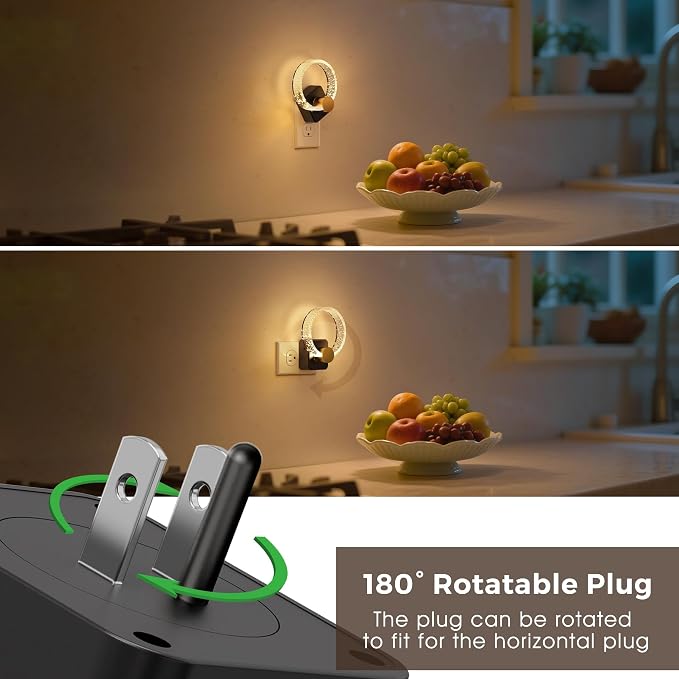 L LOHAS LED Night Lights Plug into Wall, 2 Pack Plug in Night Lights | Light Sensor, 3000K Soft White, 0-100LM Brightness Adjustable, Bubble Nightlight for Bathroom Bedroom Hallway