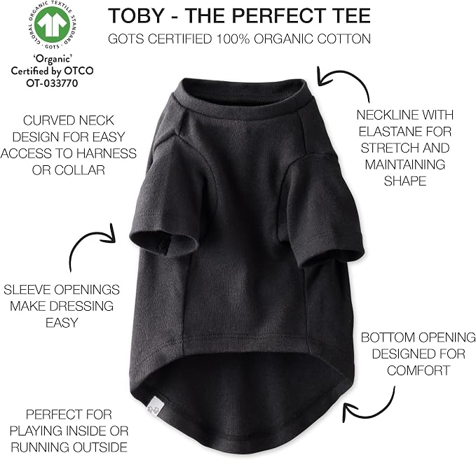 Pet Passion Toby 3-Pack 100% Organic Cotton Dog Short Sleeve T-Shirt Pet Tees for All Breeds, Gray Ombre, X-Small (5-12 lbs)