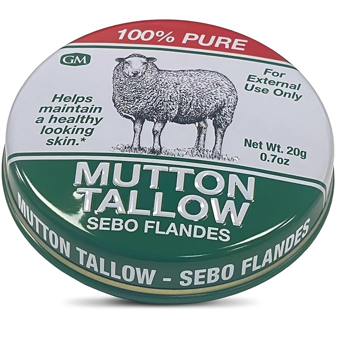 Germa Mutton Tallow Cream - 100% Pure Sebo Flandes Moisturizer for Hands & Sunburn Relief, Adult Skin Care, 0.7oz