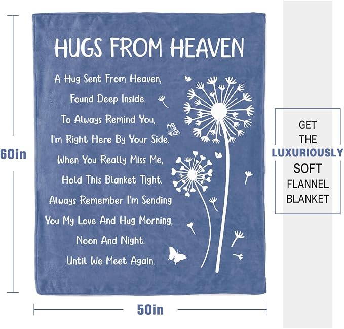 Memorial Gifts, Sympathy Gifts for Loss of Loved One, Blanket 60" x 50" | Bereavement Gifts, Grief Gifts for Women, Memorial Gifts for Loss of Mom Dad, Sympathy gifts, In Memory of Loved One Gifts