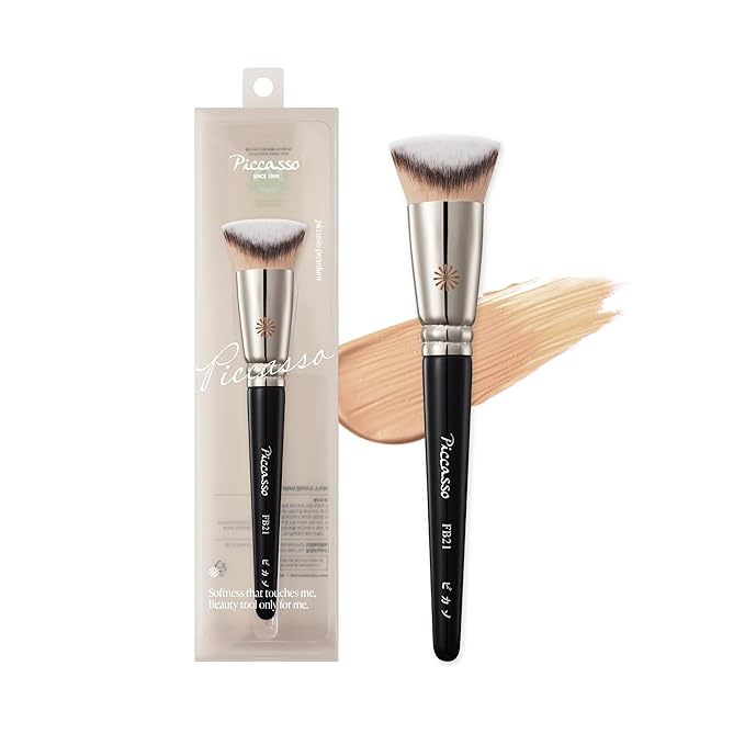 Piccasso Brush Korean Foundation Spatula – Professional Stainless Steel Makeup Tool for Thin, Seamless Foundation & Cream Blending (V-cut)