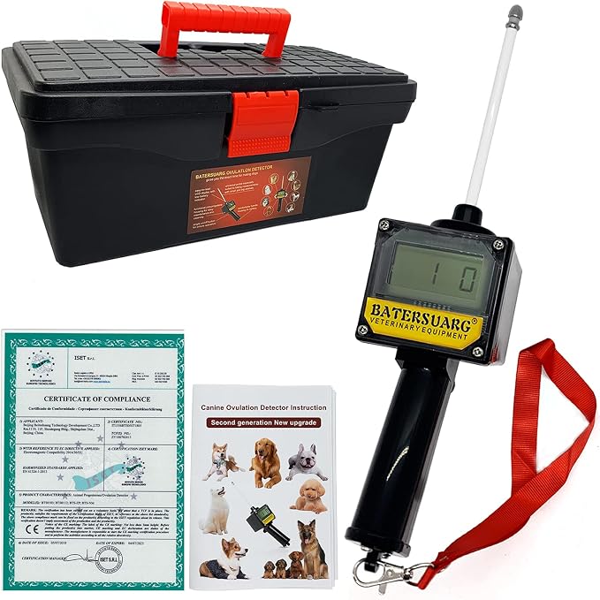 Dog Ovulation Detector,Canine Breeder Tester Artificial Insemination Dogs Breeding Machine,Convenient Formulate Mating Pregnancy Planning,with Detailed English manual and Premium storage box