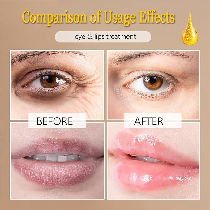 Miniling 30 Pairs 24K Gold Eye Masks & Lip Masks, Under Eye Patches for Dark Circle and Puffy Eyes, Moisturizing Lip Mask Skincare, Valentines Day Gifts, Bridesmaid Gifts, Bulk Gift for Women