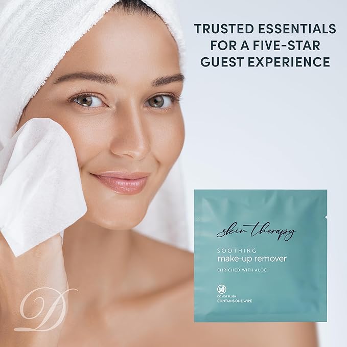 Makeup Remover Wipes with Aloe Vera | Gentle, Soothing Cleansing Wipes | Individually Wrapped | Case of 500