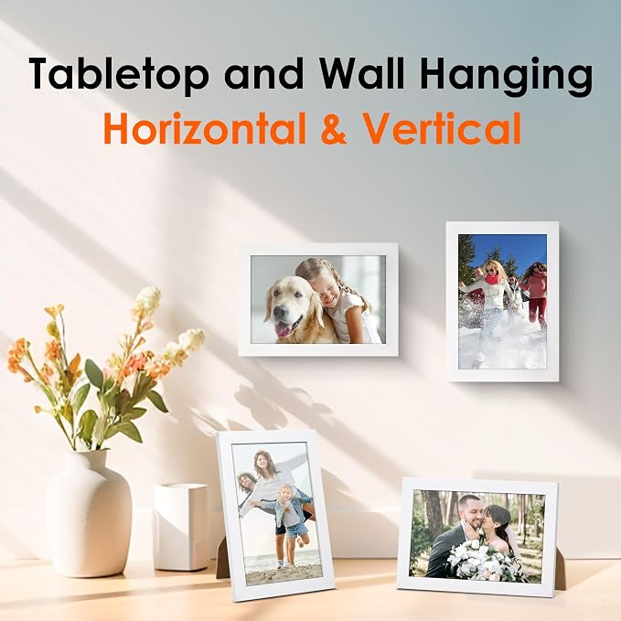 4x6 Picture Frame Set of 2, Photo Frame 4x6 with HD Plexiglass, White Picture Frames Collage for Tabletop or Wall Display