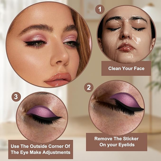 Lazy Eye shadow Eyelash Patch, 8 Pairs Reusable 2-in-1 Eye Makeup Stickers with False Lashes & Shadow, Natural Waterproof Colorful Eyeshadow Eyelash Patch for All Eye Shapes