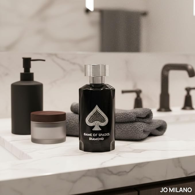Jo Milano Game of Spades Diamond Parfum Spray | 3.4 oz (100ml) | Vanilla, Fruity, Amber, Sweet, Musky Scent | Long Lasting Fragrance for Men and Women (Unisex)