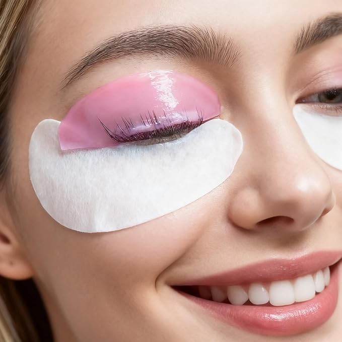 2 Pairs Lash Lift Shields – Washable and Reusable Korean Super Sticky Flat Pads for Eyelash Perm, No.1 Lash Lift Softening Shields for Women Beauty, Pink