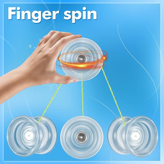 WATIEOBOO yo yo P02 Dual Mode Plastic Crystal yoyo, Responsive Yoyos Converts to Non-Responsive Yo Yo, Beginner yo-yo, and Adult Professional YoYo, Trick yoyo