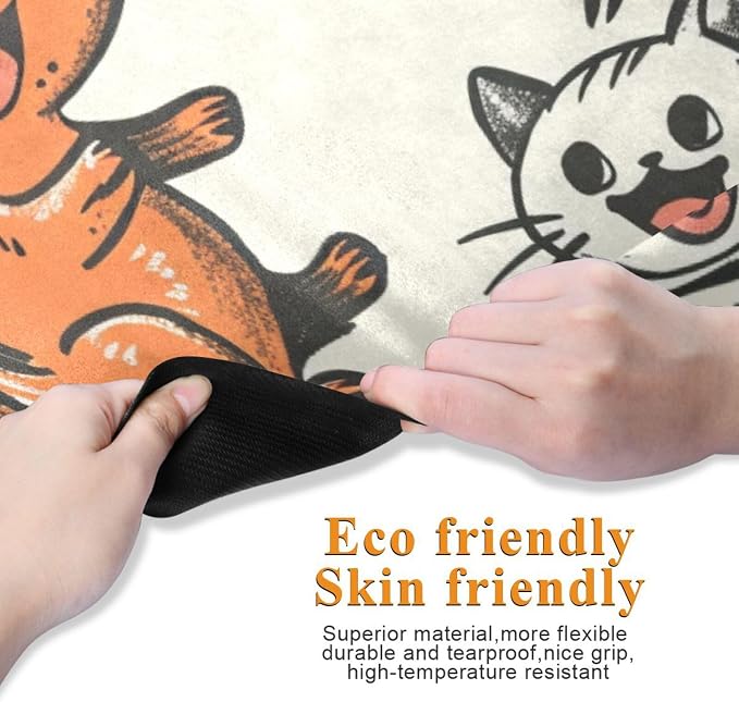 Comic Naughty Cats Yoga Mat for Home Workout Fitness Mat for Women Non Slip Exercise Mats with Storage Bag