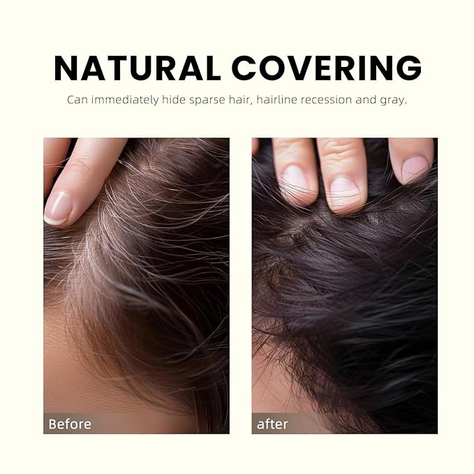 LALACHUU Hair Powder, Hair Powder for Women & Men Root Touch Up Hair Color, Hairline Powder Instantly Gray Water-Resistant Bald Spot Concealer 0.53 Ounce (Natural Black, 0.14 Ounce)