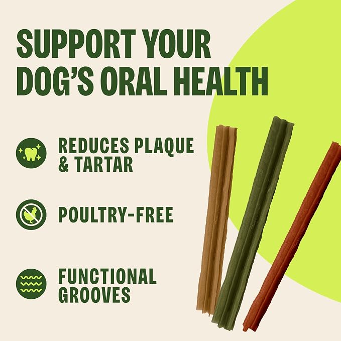 Whimzees Wellness Stix Natural Dog Dental Treat, Chews, Freshens Breath, Large Size Sticks, 14.81 oz Bag, 7 Count