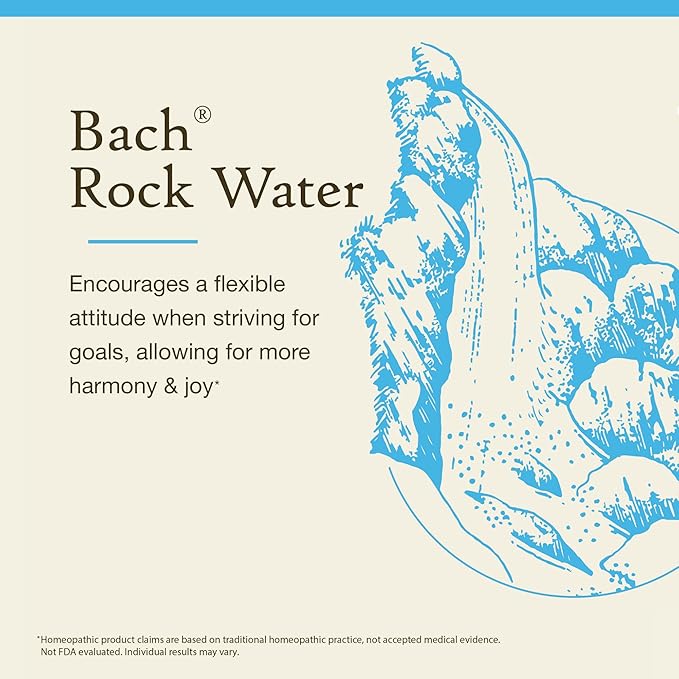 Bach Original Flower Remedies, Rock Water - Flexible Mind - Natural Homeopathic Flower Essence for Emotional Balance - Vegan, Gluten Free, Sugar Free - 20mL Dropper