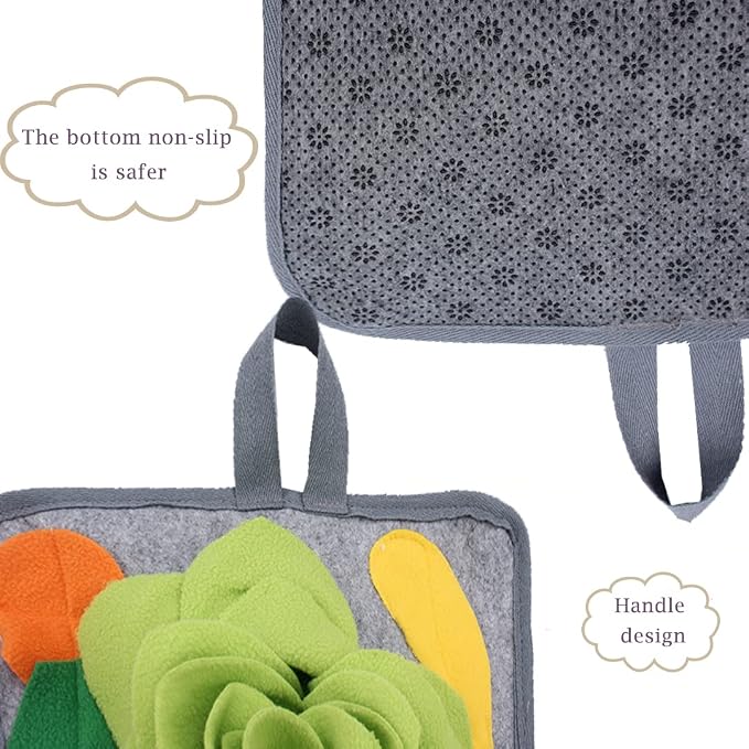 Abizoo Rabbit Snuffle Mat, 11.8" Washable Foraging Toy for Guinea Pig
