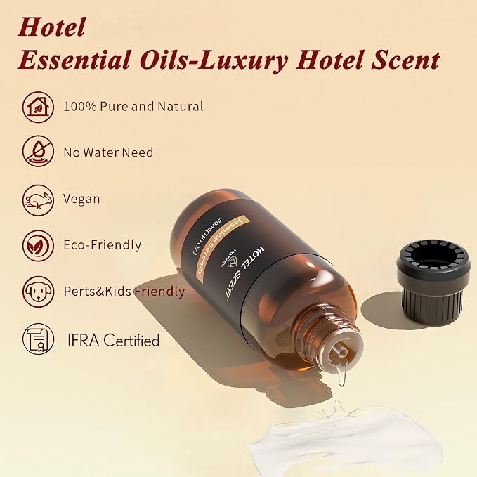 Royal Tranquility Essential Oil, Hotel Diffuser Oil, Inspired by Hotel, Lemon, Jasmine and Amber, Home Luxury & Hotel Scents for Diffuser, Pure Diffuser Oil for Aromatherapy