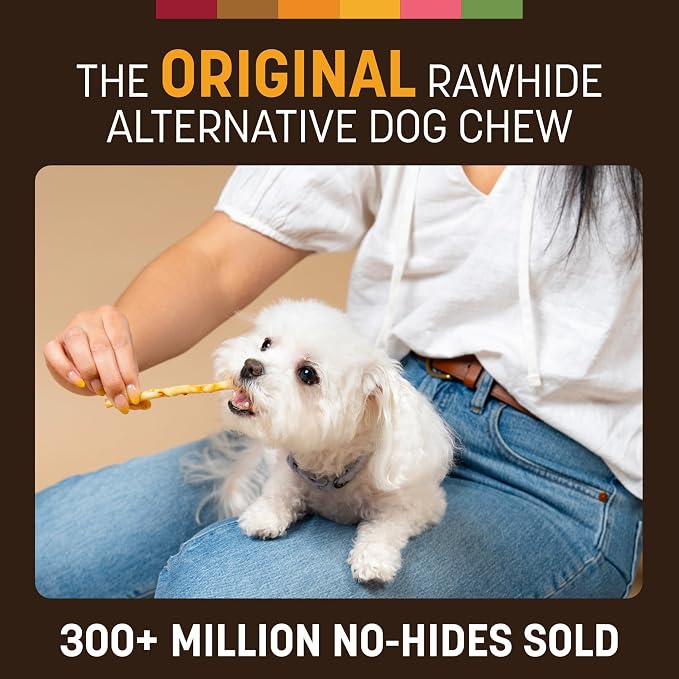 Earth Animal No Hide Stix - Rawhide Free Dog Chews 20 Count Grilled Cheese | Small Sticks Grilled Cheese Flavored Natural Rawhide Free Long Lasting Dog Chews - Treats for Small Dogs and Cats