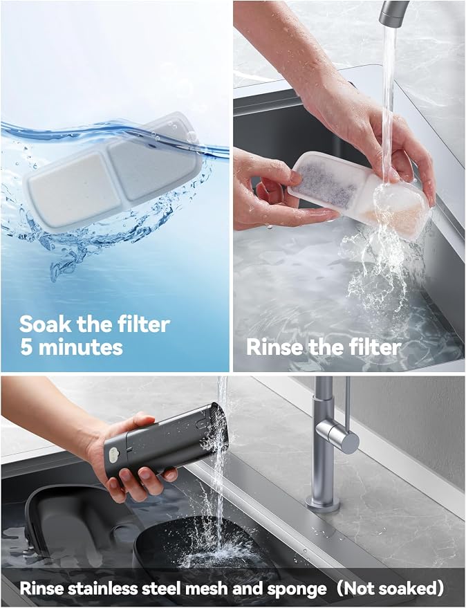 6 Pack Filter for Cat Water Fountain & 6 Pack Sponges Filter Replacement for 135 fl oz/4L Cat Water Fountain FN-W07