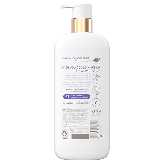 Dove Serum Body Wash Calming Moisture renews skin with Retinol Serum 18.5 Fl Oz