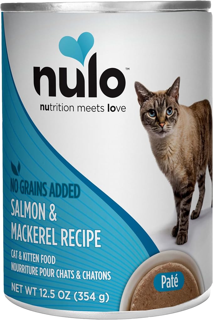 Nulo Salmon & Mackerel Recipe Pate Wet Canned Cat Food,12.5 Ounce,(Pack of 24)