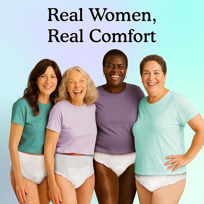 Because Overnight Absorbency Pull Ups - Adult Disposable Incontinence Underwear, Extra Absorbent Nighttime Briefs for Men and Women, White, Small/Medium, 20 Count