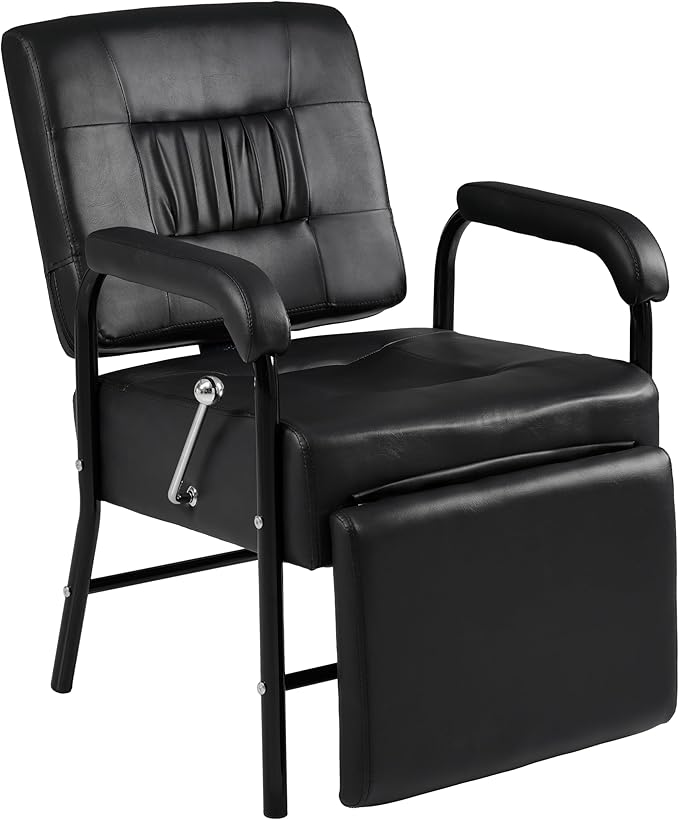 Shampoo Chair with Footrest for Salon,Adjustable Reclining Up to 90-150°Salon Seat for Barber Equipment,Hair Stylist,Leather Shampoo Bowl Spa Beauty Equipment for Beauty Shop
