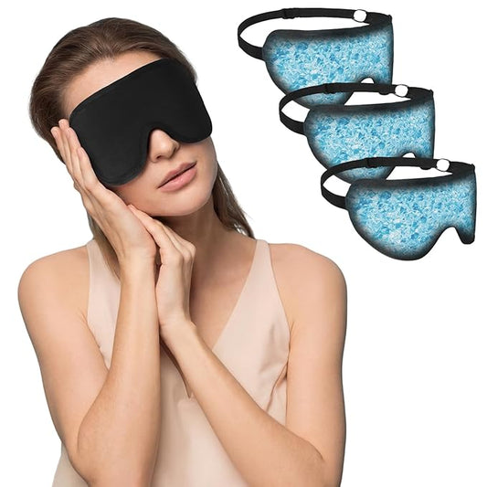 3 Pcs Gel Cooling Eye Mask Cold Compress Reusable Ice Bag Cold Gel Weighted Sleeping Mask for Dark Circles & After Surgery, Flexible Ice Pack Items