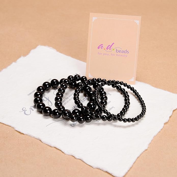 AD Beads Handmade Gemstone Stretch Elastic Bracelet Crystal Healing Reiki Nature's Beauty and Spiritual Essence Unisex