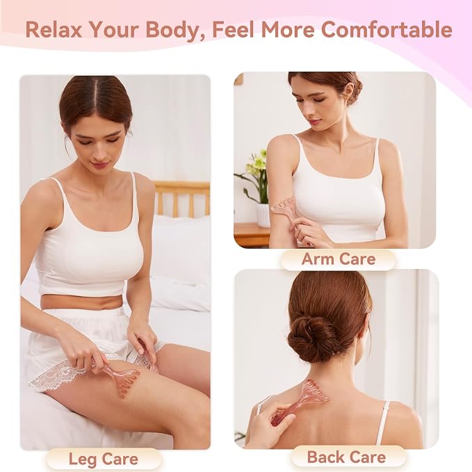 3pcs Scalp Massage Tool Head Massager Gua Sha Comb for Face/Neck/Body/Eye Massage, Promote Lymphatic Circulation Gifts,Pink Resin,Prop 65 Tested Quality