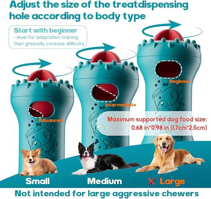 Interactive Dog Toys,Adjustable Treat Dispensing Toy to Keep Them Busy | Dog Enrichment for Brain Stimulation & Cognitive for Puppy Puzzle to Reduce Boredom-Ideal Gift for All Dogs(Rigid Nylon)
