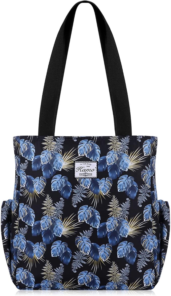 KAMO Floral Tote Bag - Waterproof Lightweight Handbags Travel Shoulder Bag for Hiking Yoga Gym Swimming Travel Beach