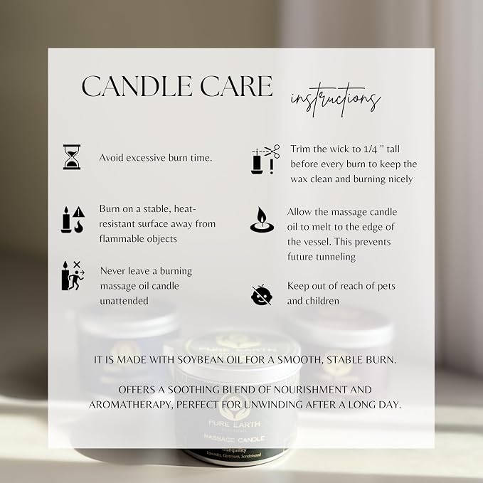 Sensual Massage Candle - Skin Moisturizing Massage Oil Candles - 6 oz.