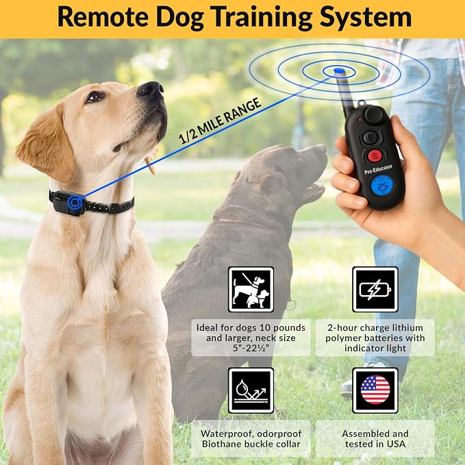 E-Collar Educator Pro Dog Training Collar with Remote, 2 Dogs