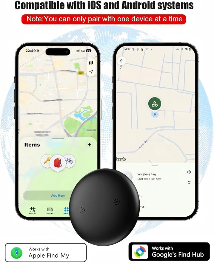 GPS Cat Tracker Collar (Android & iOS), Real-Time Activity Tracking Blue | Bluetooth Smart Finder tag No Subscription, Works with Apple Find my App & Google Find Hub, Anti-Lost for Pet Items Kitten