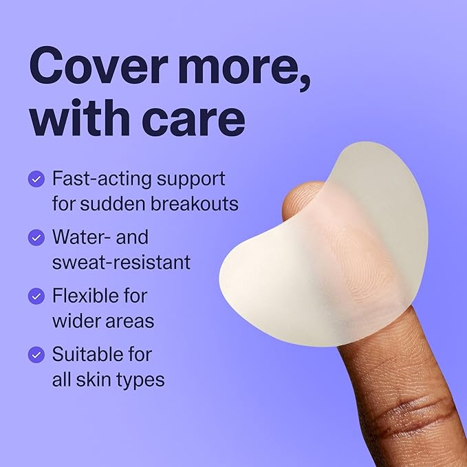 Curology Emergency Spot Patch Clusters for Breakouts, Stocking Stuffer Gifts, Fast Acting Large Hydrocolloid Pimple Patches for Face, Oil Absorbing, 14 Count