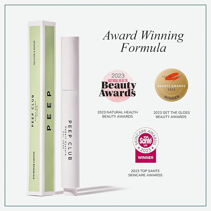 Peep Club Anti-Aging LidStick – Optometrist Formulated Overnight Eye Balm For Fine Lines, Hydrating, Soothing, Perfect for Sensitive Eyes, Oat Ceramides, Primrose & Manuka Oil, Vit C, Travel-Friendly