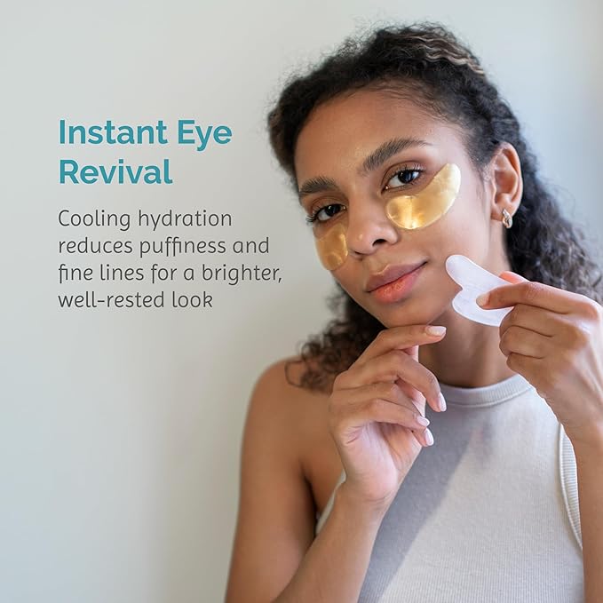 Skön Luxury Gold Under Eye Patches – 24K Gold Infused Hydrogel Eye Mask for Puffiness, Dark Circles & Wrinkles – Collagen Boosting Under Eye Treatment with Aloe Vera for Hydration & Firm, Radiant Skin