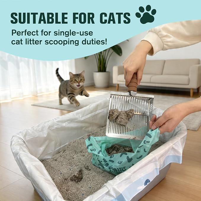 Cat Litter Disposal Bags and Dog Poop Bags with Handle,Cornstarch Based Extra Thick and Guaranteed Leak Proof Poop bags for Kitty and Doggy(180 Count 1.1 Gallon,Lavender Scent)