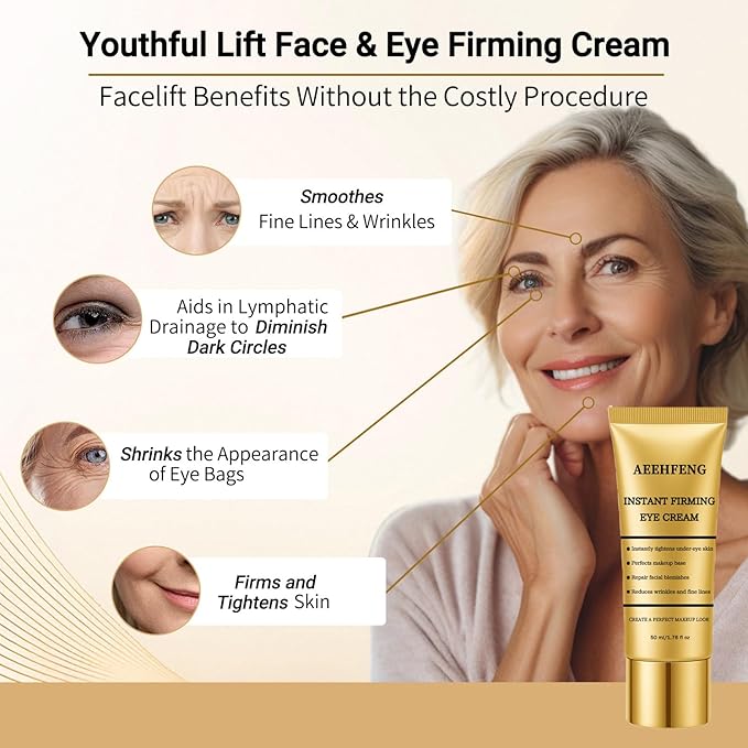 New Perfection Eye Tightener, Gentle Skin eye tightener, Instant Temporary eye tightener Cream, Reduces The Look of Under eye Bags, Dark Circles & Puffiness, Anti-Aging Fine Lines (4 Bottle)