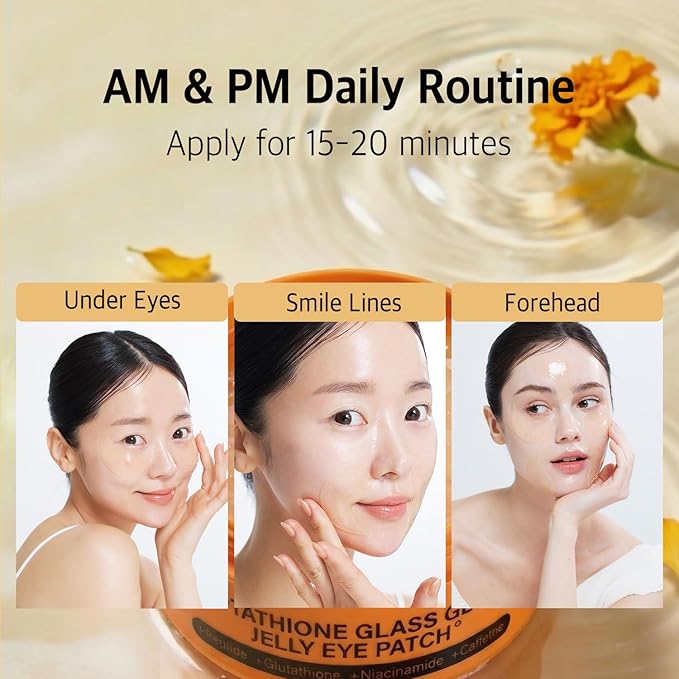 Re.SPN Glass Glow Jelly Under Eye Masks - 60ct Vegan Korean Hydrogel Pads for Dark Circles, Puffiness, Fine Lines & Eye Bags - Infused with Peptide Complex, Niacinamide & Botanicals - Cooling