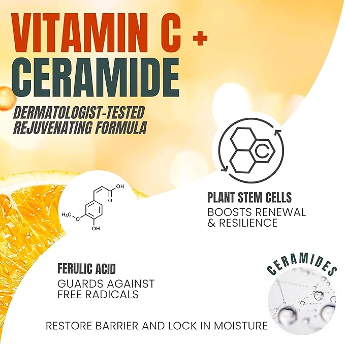 Alozera Vitamin C Body Lotion with Ceramides & Stem Cells, Anti-Aging Moisturizer Cream for Noticeably Youthful, Even Skin Tone, Lightweight, Fragrance-Free, 16.9 oz 2-Pack