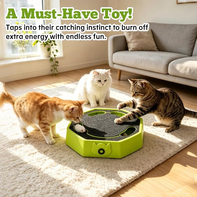 Automatic Cat Toy, Rechargeable Interactive Cat Toy with 4 Modes & Sounds