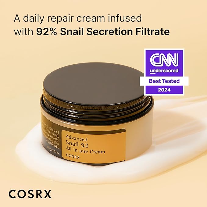 COSRX Glass Skin Ritual- Snail Mucin 92 Cream + Dual Essence- Mositurize Dry and Dull Skin to Achieve Radiant Glass Skin