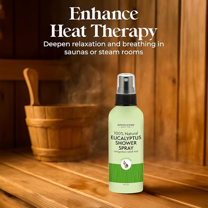 Aromasong Eucalyptus Shower Spray Aromatherapy (Pack of 2) – 100% Natural Eucalyptus Essential Oil Mist for Shower – Made in USA – Sinus Relief & Spa-Like Steam, 4 fl oz