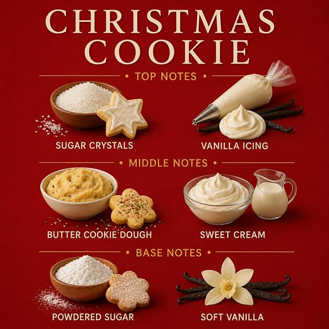 Affinati Christmas Cookie 10 oz Scented Candle – Long Lasting Holiday Soy Blend Candle for Home, Strong Scent Throw Sweet Vanilla Gourmand Bakery Candle, Premium Clean Burning Festive Gift