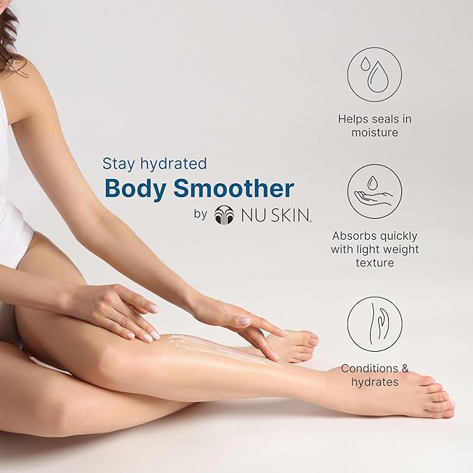 Nu Skin Body Smoother | Luxurious Moisture-Locking Body Lotion with Aloe Vera, Algae Extract, Vitamins A and E for Optimal Skin Nourishment and Hydration | Quick-Absorbing Formula | 8.4 Fl Oz | 2 Pack